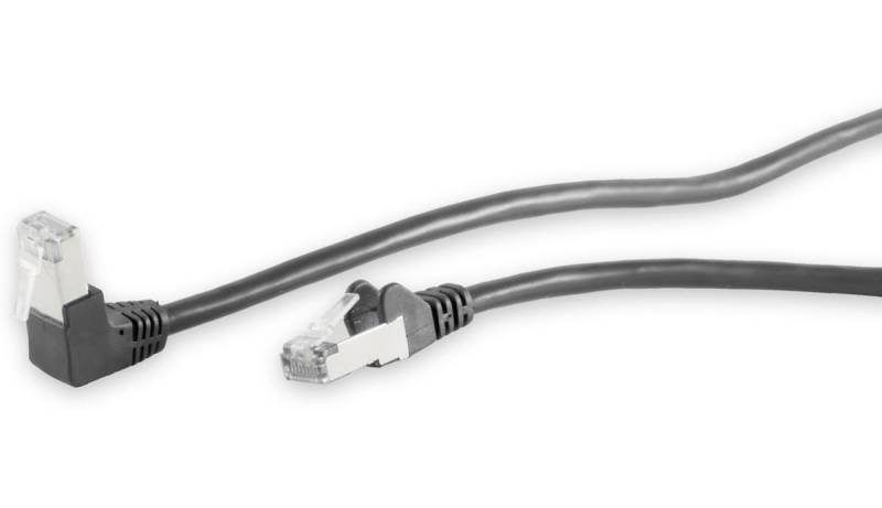 S-IMPULS CAT.6 Patchkabel, S/FTP, 90°-gerade, 0,25 m, schwarz von S-IMPULS