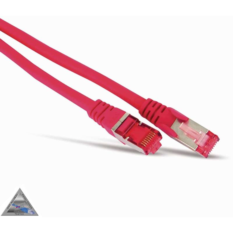 CAT.6a Patchkabel, halogenfrei, GHMT zertifiziert, 0,25 m, rot