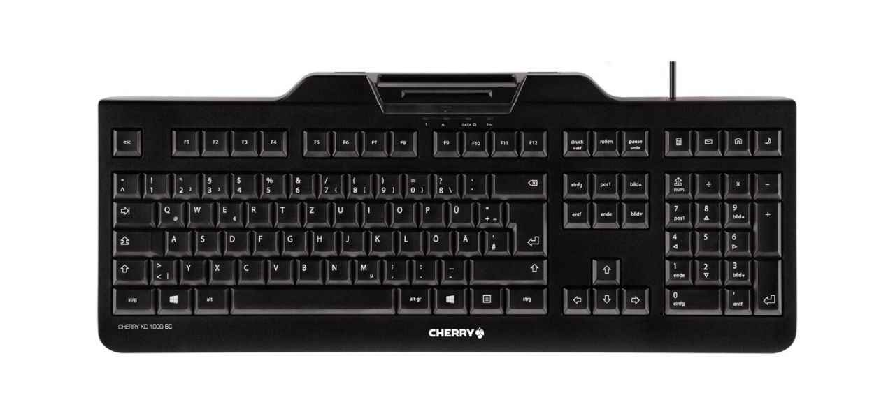 CHERRY KC 1000 SC kabelgebundene Tastatur mit Kartenlesegerät (USB, schwarz)
