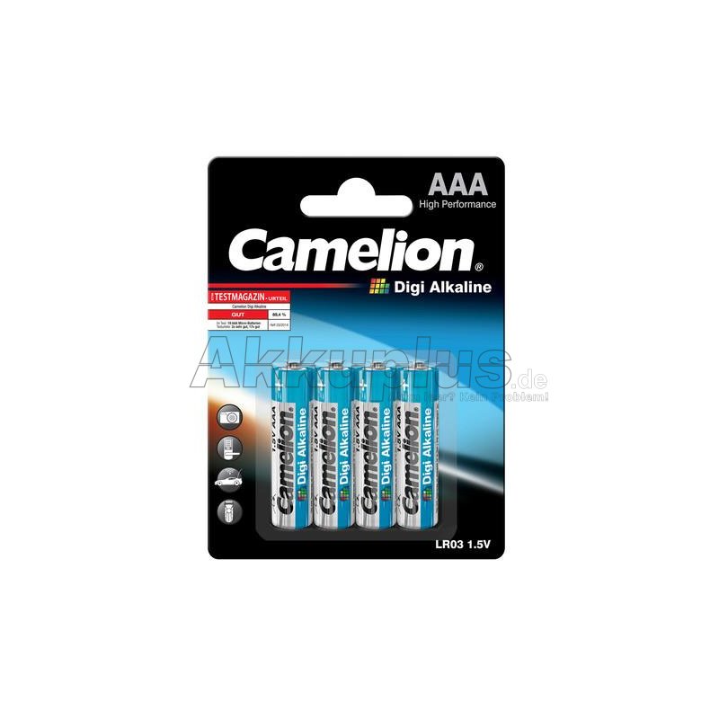 Camelion - Digi Alkaline - Micro AAA / LR03 - 1,5 Volt 1250mAh Zink-Mangandioxid - 4er Blister