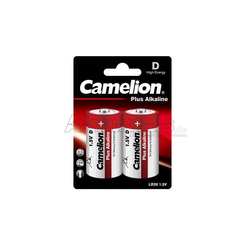 Camelion - Plus Alkaline - Mono D/ LR20 - 1,5 Volt 21000mAh Alkaline - 2er Blister