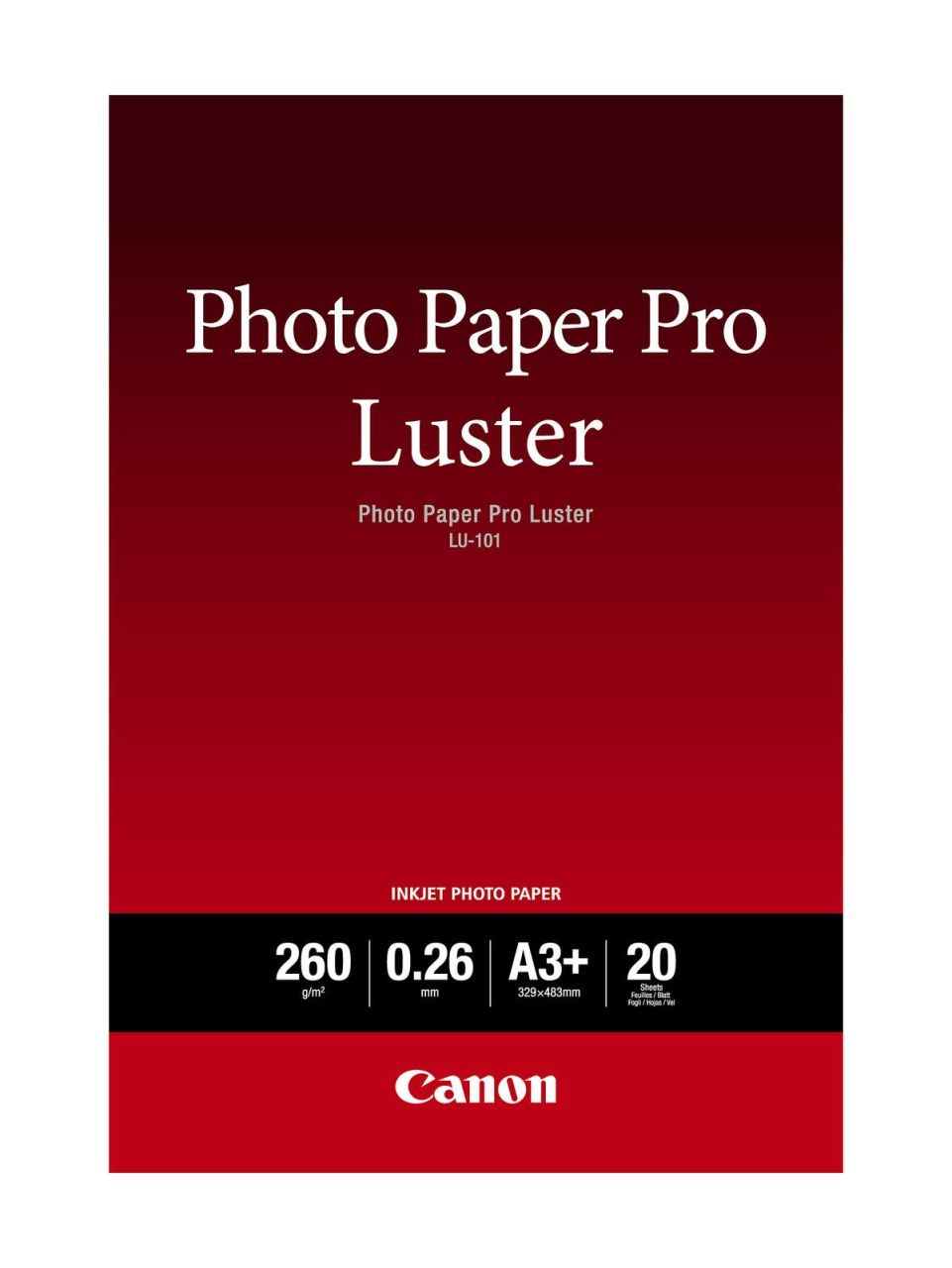 Canon LU-101 Luster Fotopapier Pro A3+ 329x423mm 260 g/m² - 20 Blatt