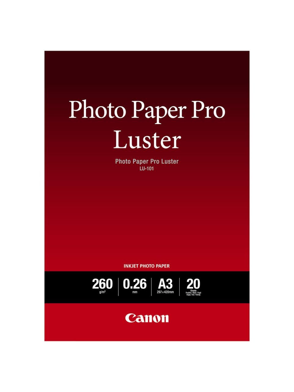 Canon LU-101 Luster Fotopapier Pro A3 297x420mm 260 g/m² - 20 Blatt