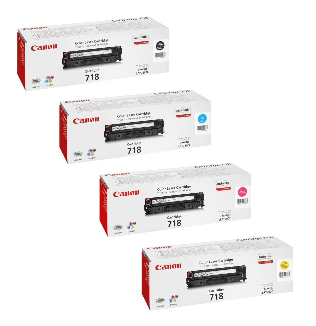 Canon Original 718 Toner - 4er-Set schwarz, cyan, magenta, gelb (OP2662B002)