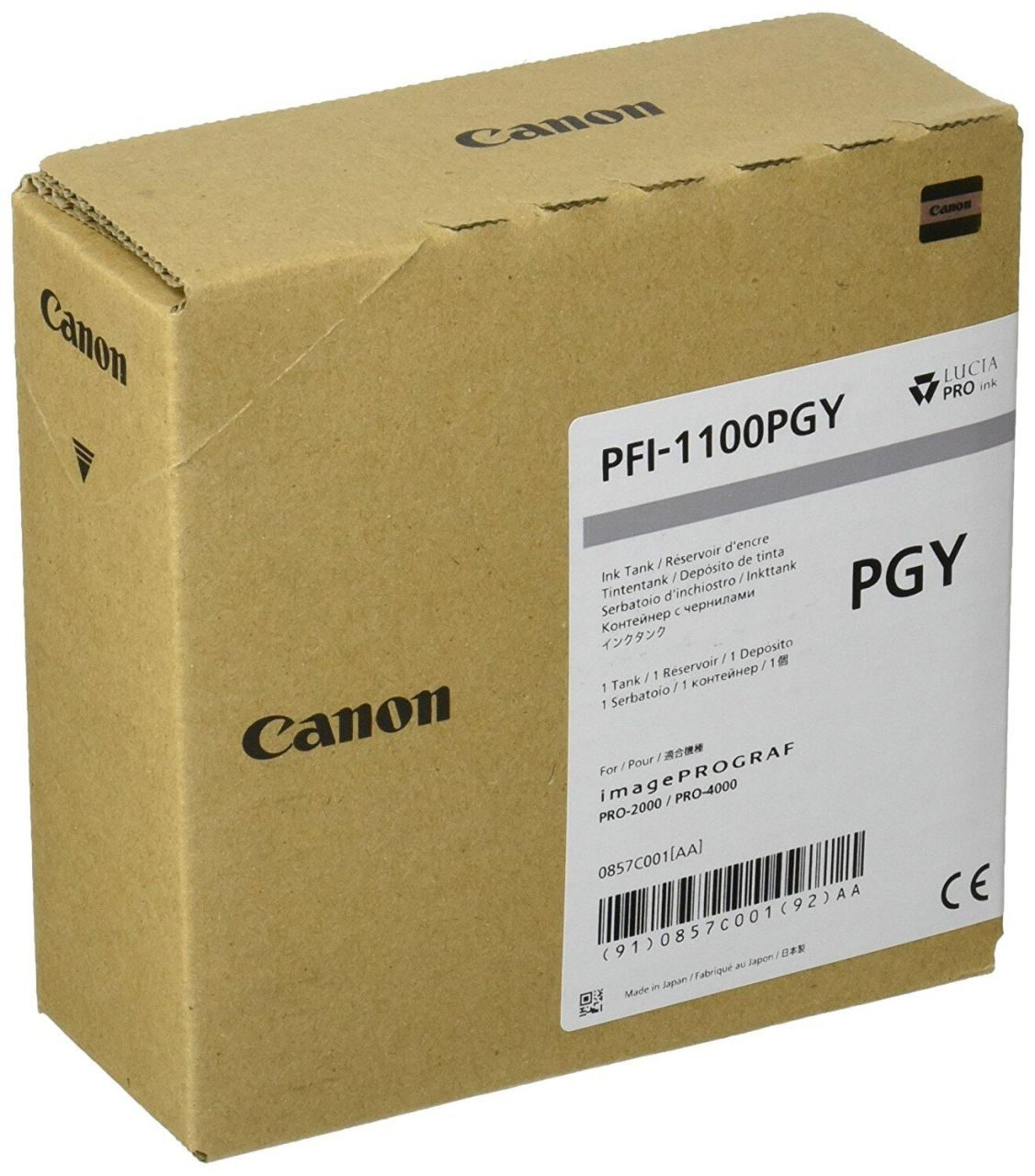 Canon Original PFI-1100PGY Druckerpatrone - fotograu (0857C001)
