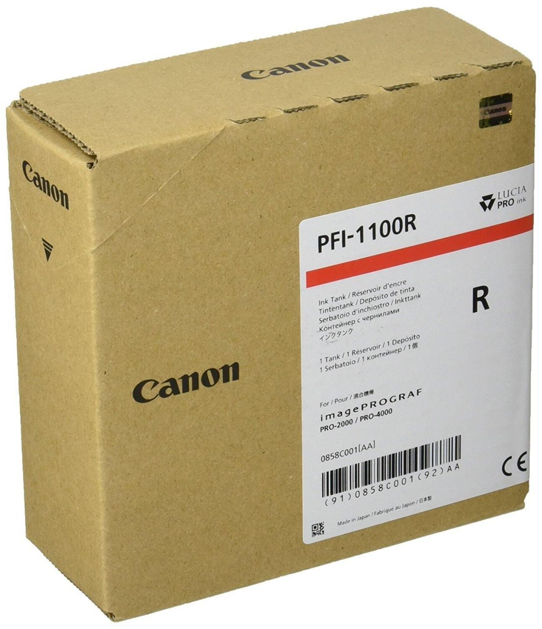 Canon Original PFI-1100R Druckerpatrone - rot (0858C001)