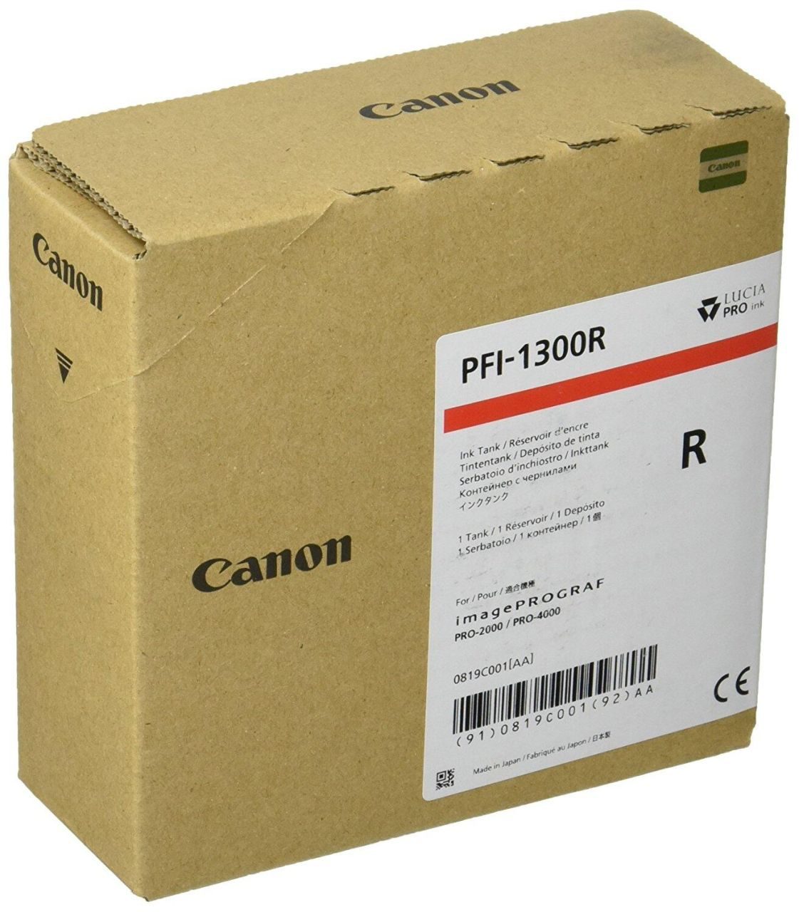 Canon Original PFI-1300R Druckerpatrone - rot 330ml