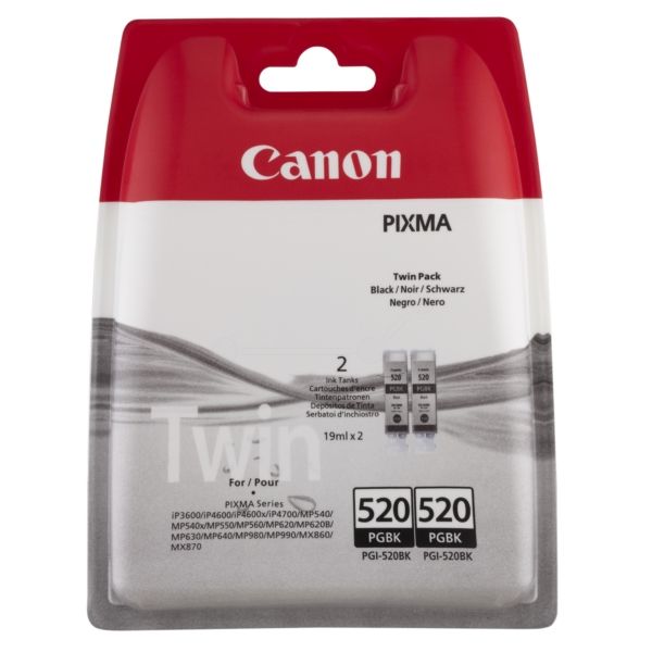 Canon PGI-520PGBK Original Tintenpatrone schwarz pigmentiert Doppelpack Canon PGI-520PGBK Original Tintenpatrone schwarz pigmentiert Doppelpack