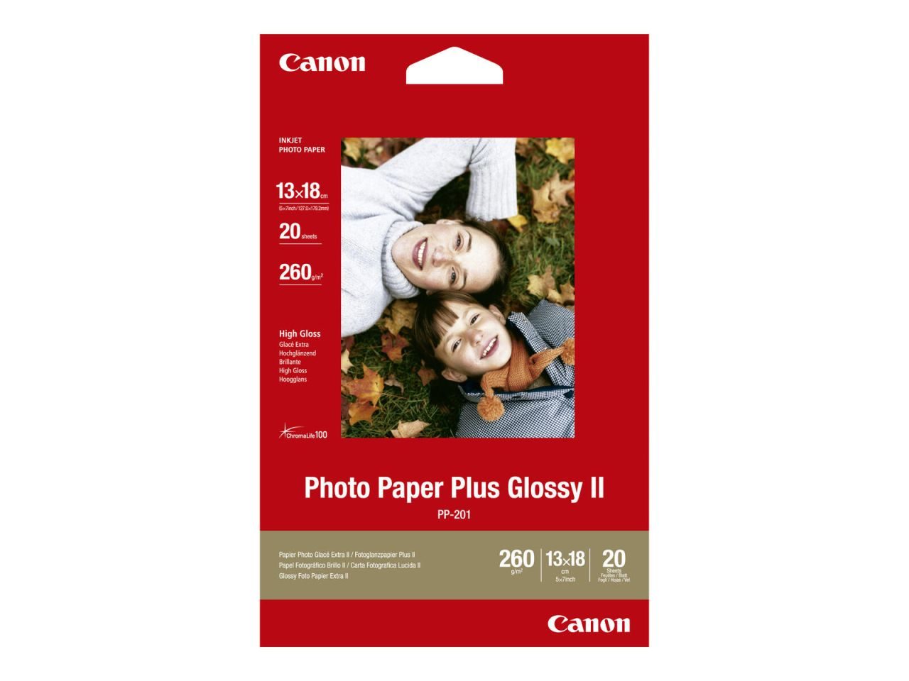 Canon PP-201 Glossy II Fotopapier Plus glänzend A3 297x420mm 260g/m² - 20 Blatt