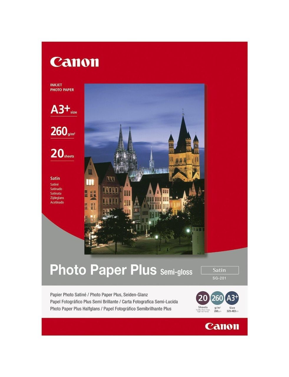 Canon SG-201 Fotopapier Plus seidenglanz A3+ 329x483mm 260 g/m² - 20 Blatt