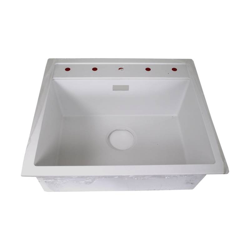 Caressi CAGR50KRWH-TU Einbauspüle Küchenspüle Spülbecken 56 x 51 cm weiß von Default