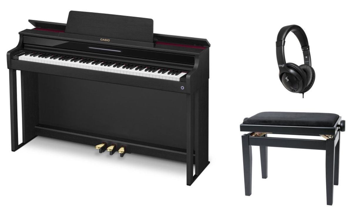 Casio AP-550-BK Set Digitalpiano schwarz + Klavierbank u. Kopfhörer
