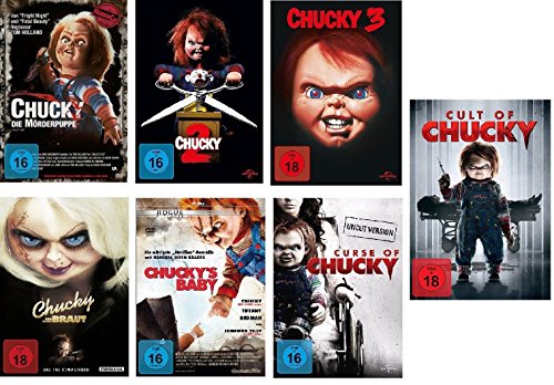 Chucky 1-7 DVD Set, deutsch, uncut, 1,2,3,4,5,6,7 Curse of, Cult of, und seine Braut, Chuckys Baby I-VII, 7 dvds