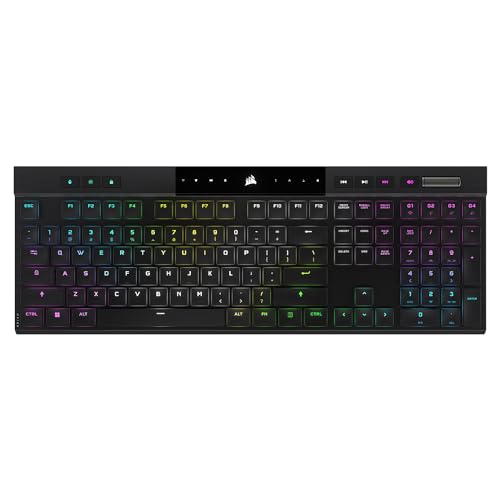 Corsair K100 AIR Wireless RGB Mechanische Gaming-Tastatur - Ultradünn, Sub-1ms Slipstream, Low-Latency Bluetooth, Cherry MX Ultra Low Profile Keyswitches - NA Layout, QWERTY - Schwarz von Cherry