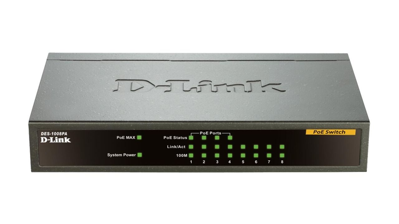 D-Link DES-1008PA 8-Port 100MBit/s PoE Switch