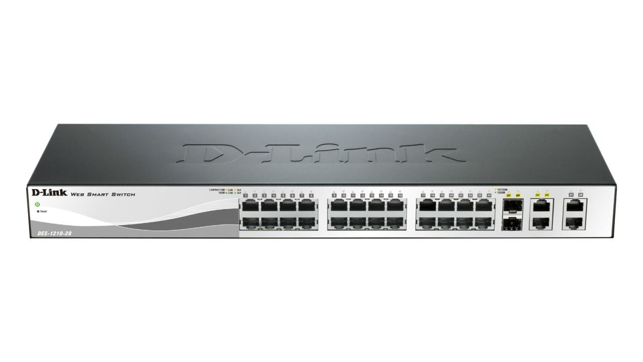 D-Link DES-1210-28P 24-Port 100MBit/s PoE 2-Port Gigabit 2-Port Combo Gigabit SFP Switch