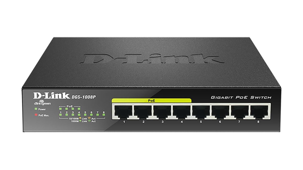 D-Link DGS-1008P 8-Port Gigabit 68W PoE Switch