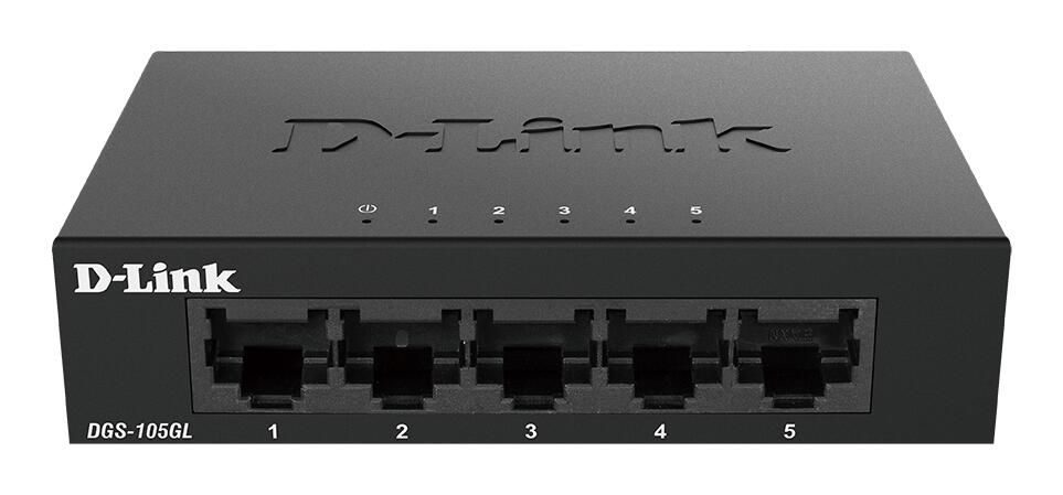 D-Link DGS-105GL/E 5-Port Gigabit Desktop Switch mit Metallgehäuse