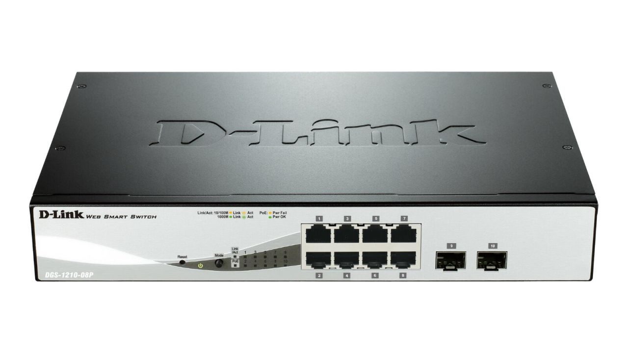 D-Link DGS-1210-08P 8-Port Gigabit 45W PoE Switch