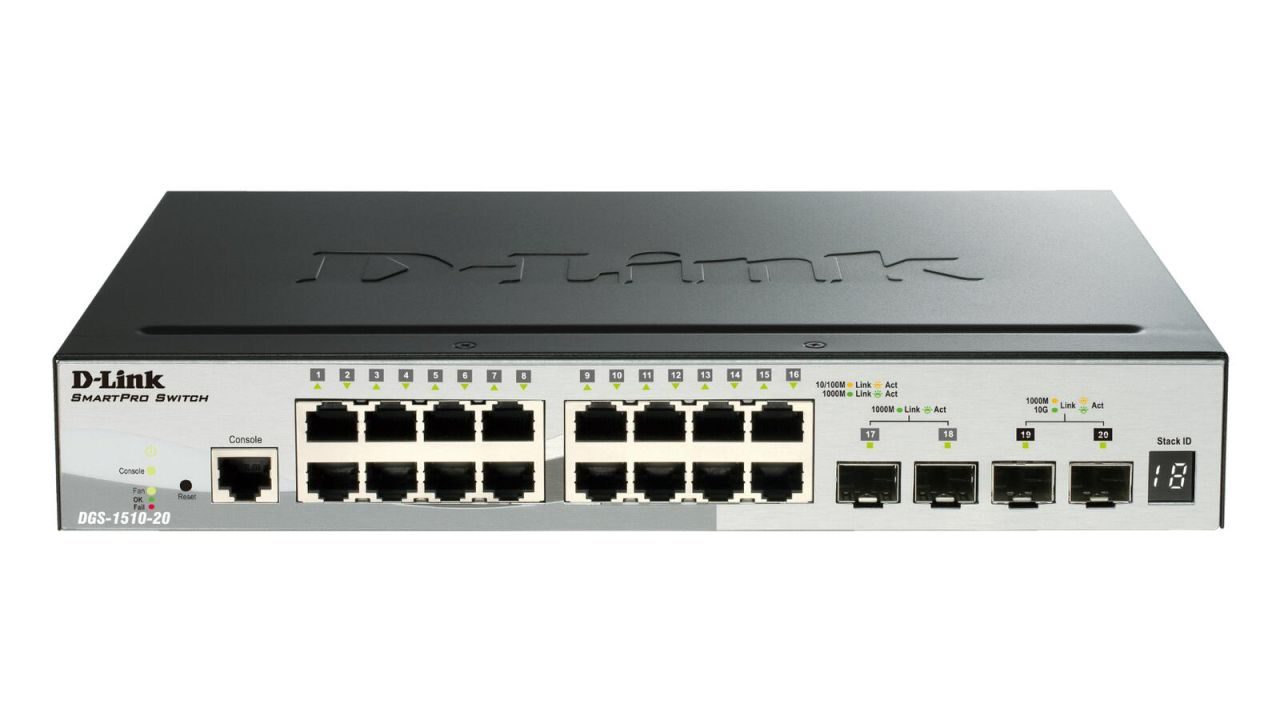 D-Link DGS-1510-20 16-Port Gigabit-TX 4-Port Gigabit-SFP Switch