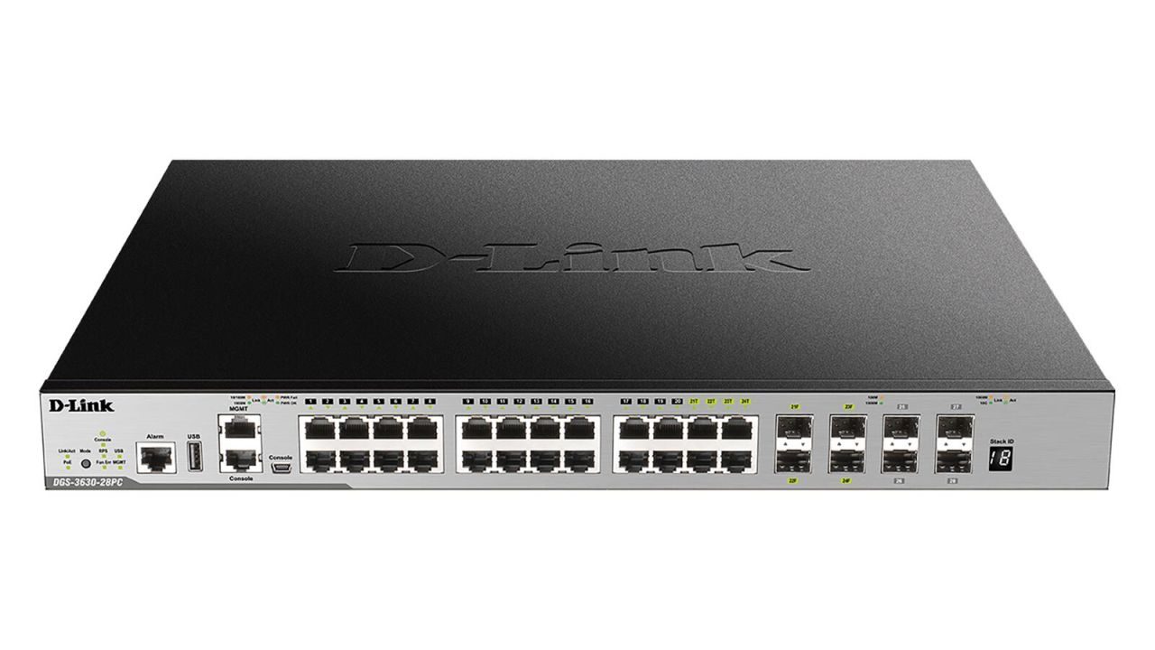 D-Link DGS-3630-28PC 20-Port Gigabit PoE 4-Port Combo Gigabit SFP 4-Port 10GBit/s SFP+ Switch