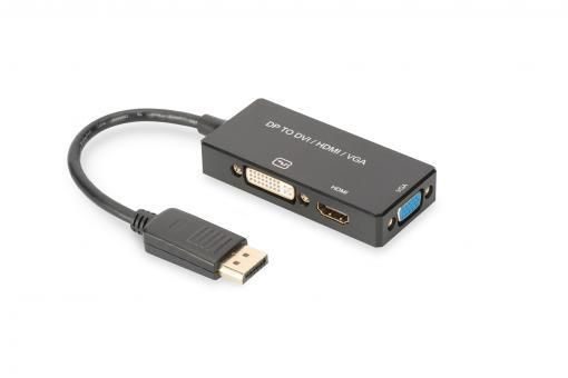 DIGITUS DisplayPort-Konverterkabel - DisplayPort / HDMI / DVI-D / DB15 0,2m
