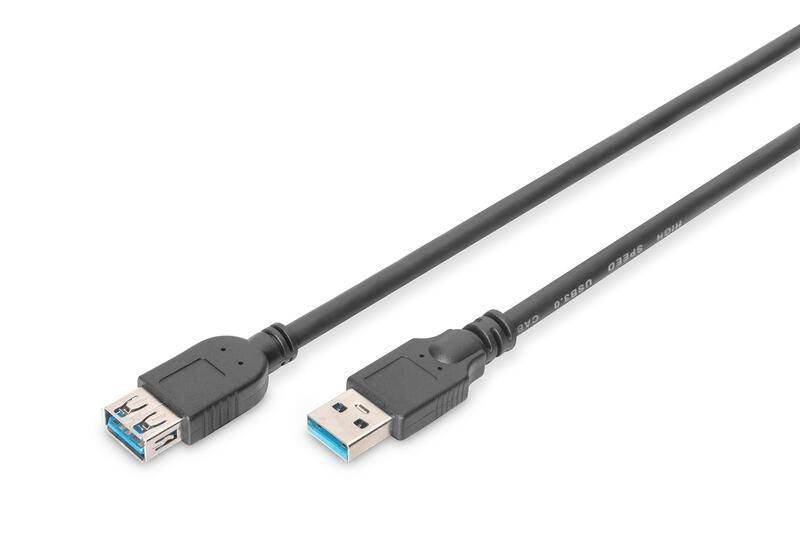 DIGITUS USB -3.0-Verlängerungskabel, konform, schwarz