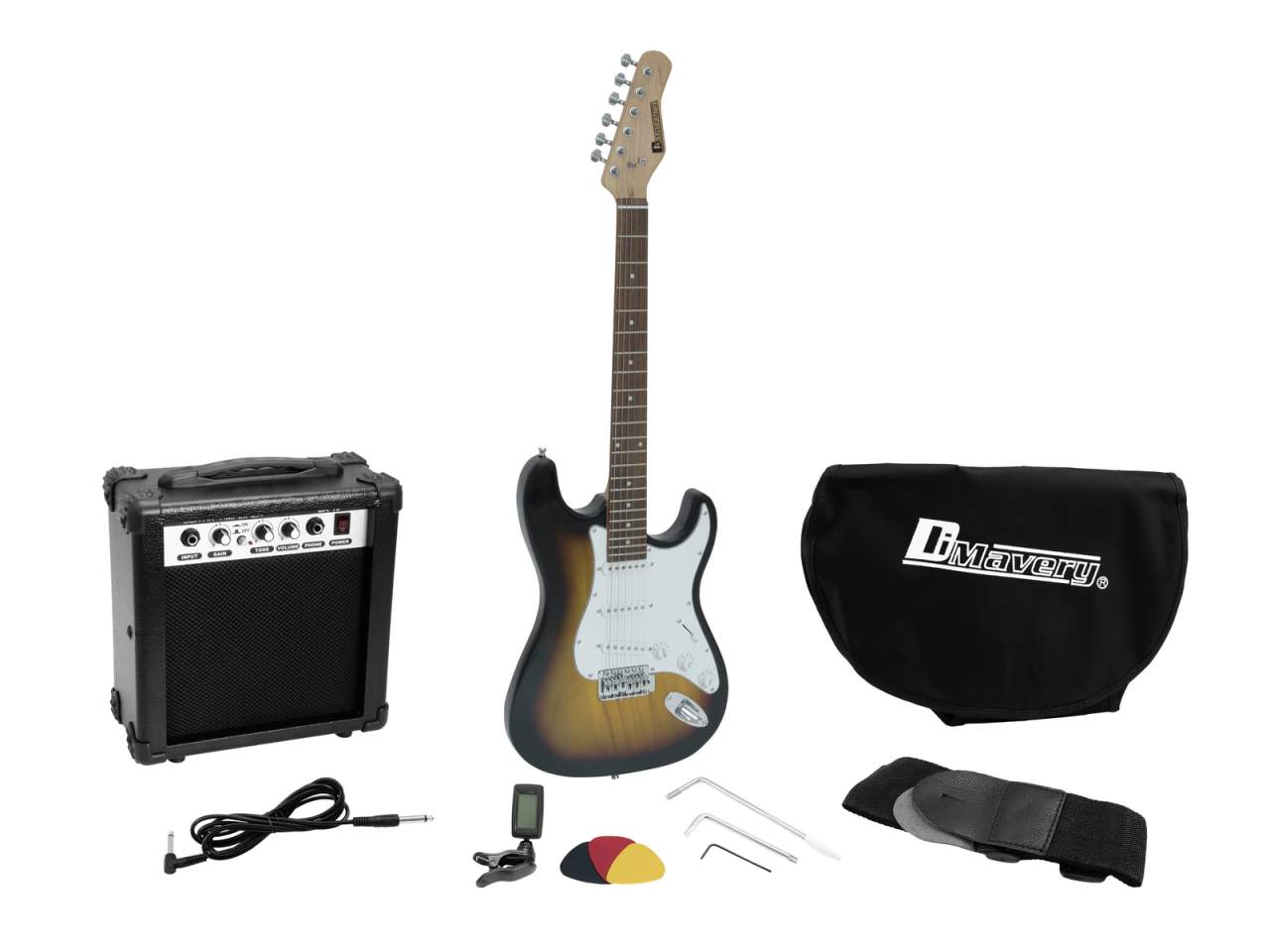 DIMAVERY EGS-1 E-Gitarren-Set, sunburst