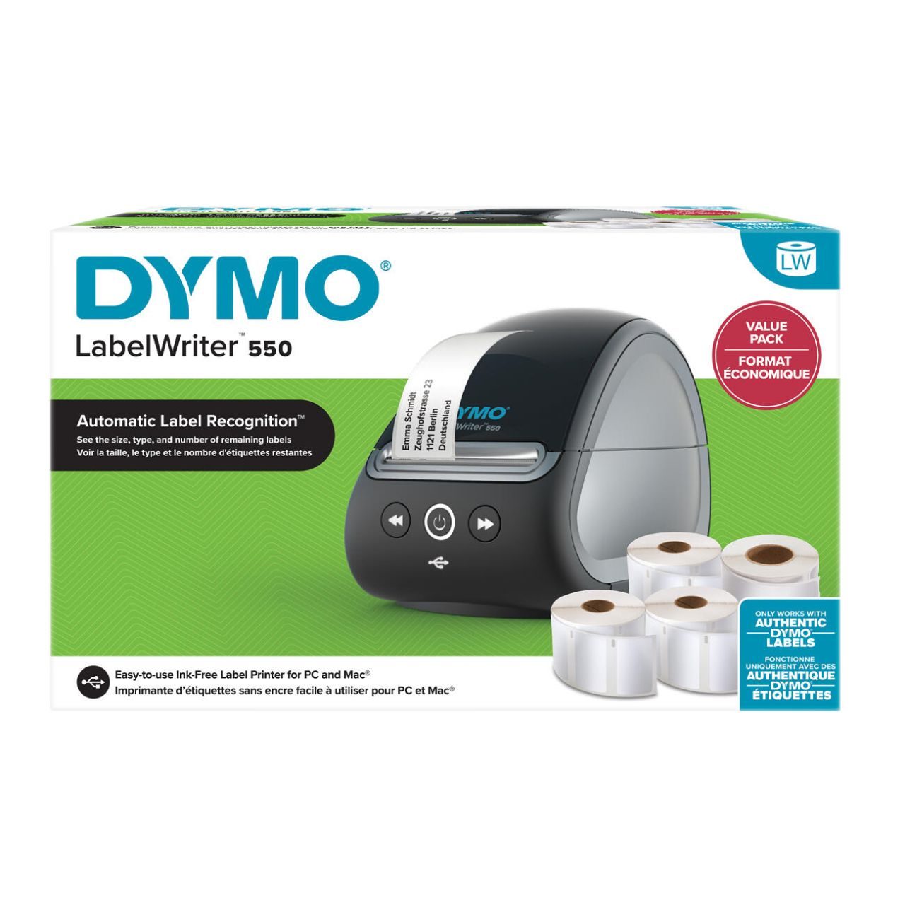 DYMO® LabelWriter™ 550 Etikettendrucker Value Pack inkl. 4 LW-Rollen