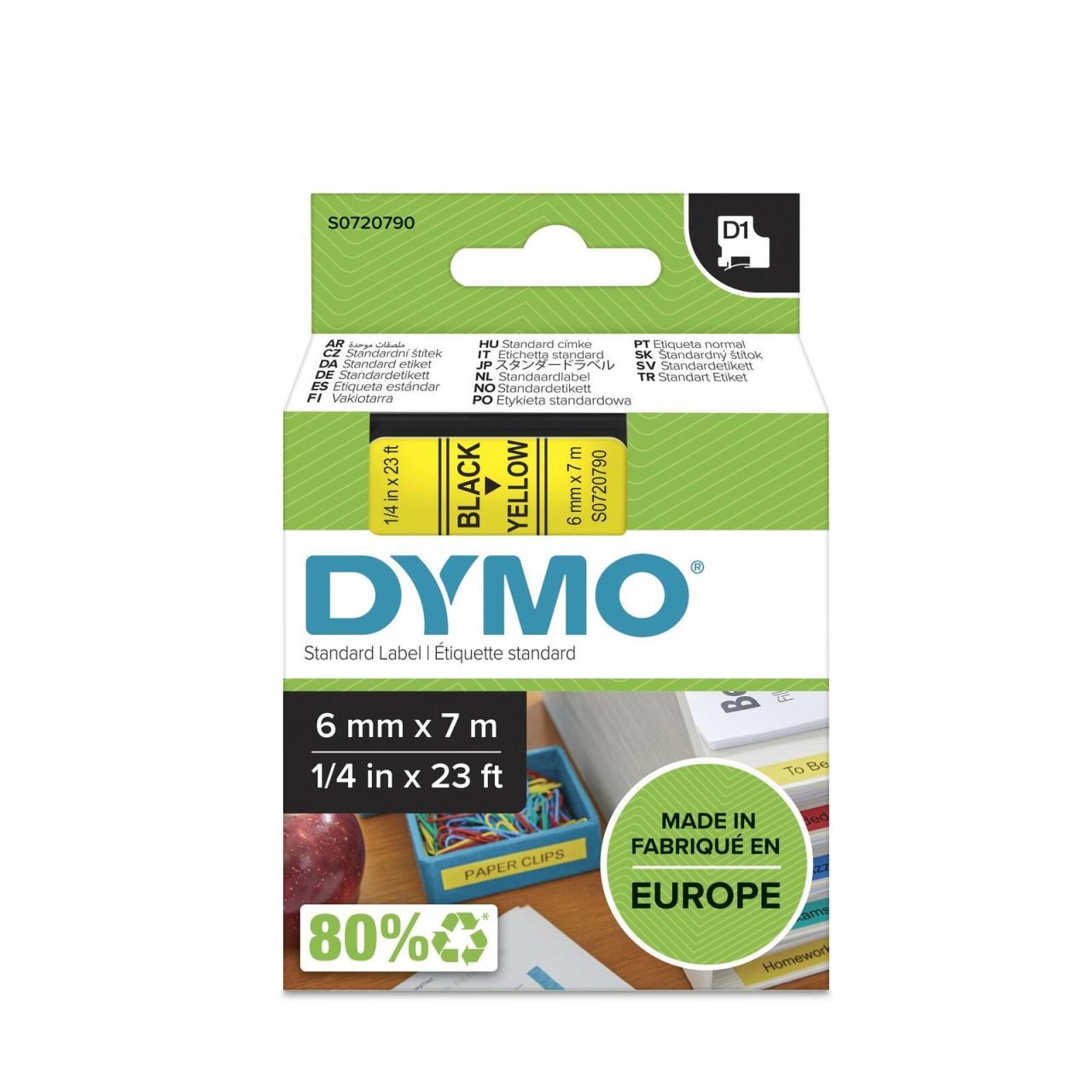 DYMO® Original D1-Schriftband für LabelManager™ 6mm x 7m - schwarz auf gelb