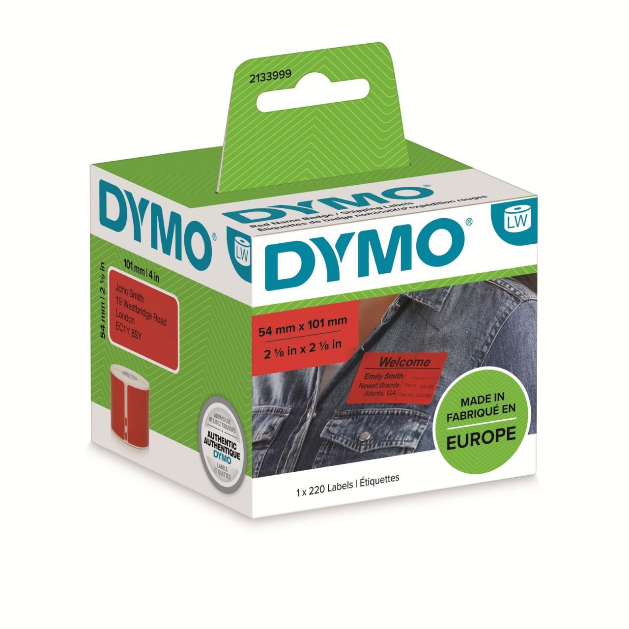 DYMO® Original Etikett für LabelWriter™ 54mm x 101mm - Rot
