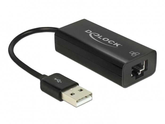 DeLOCK Adapter USB 2.0 Typ-A Stecker zu RJ45 Buchse