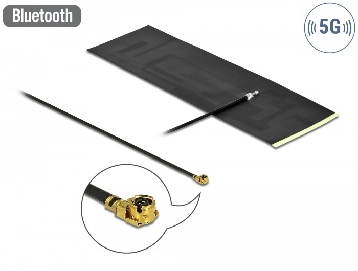 Delock 5G LTE Antenne I-PEX Inc., MHF® I Stecker -0,42 - 5,00 dBi omnidirektional FPC