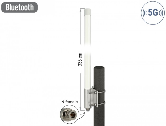 Delock 5G LTE Antenne N Buchse -2,14 - 2,93 dBi 33,5 cm Delock 5G LTE Antenne N Buchse -2,14 - 2,93 dBi 33,5 cm