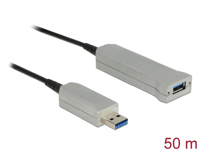 Delock Aktives Optisches Kabel USB 5 Gbps Typ-A Stecker zu Typ-A Buchse 50 m Delock Aktives Optisches Kabel USB 5 Gbps Typ-A Stecker zu Typ-A Buchse 50 m