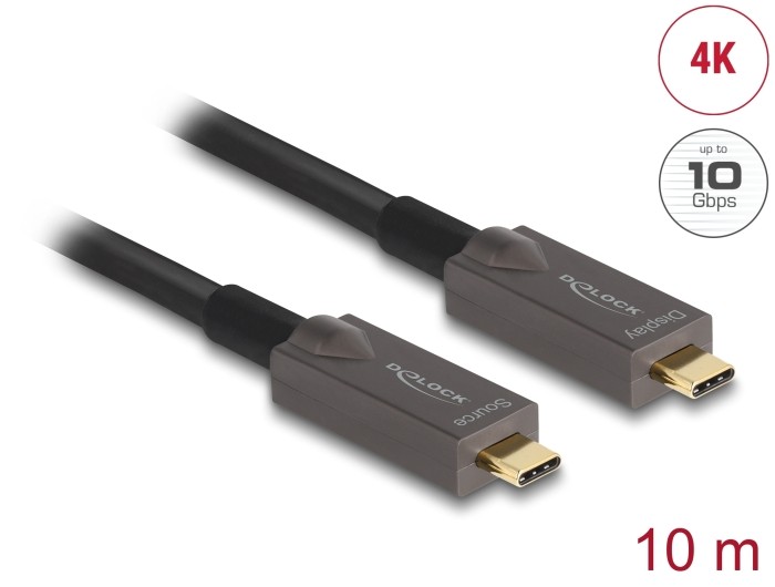 Delock Aktives Optisches USB-C™ 4K Video + Daten + PD Kabel 10 m