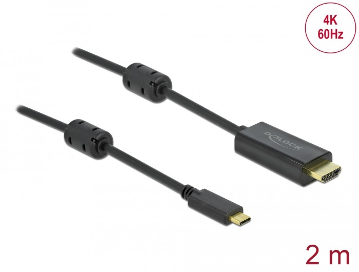 Delock Aktives USB Type-C™ zu HDMI Kabel (DP Alt Mode) 4K 60 Hz 2 m