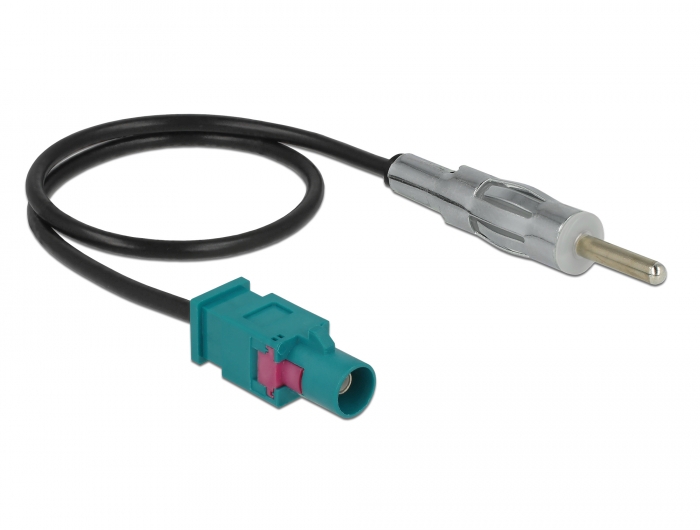 Delock Antennenkabel FAKRA Z Stecker > DIN Stecker RG-174 32 cm schwarz