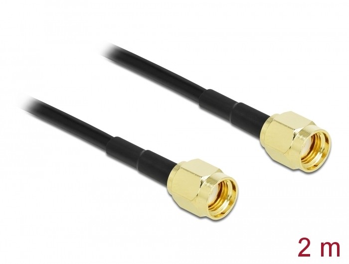 Delock Antennenkabel RP-SMA Stecker zu RP-SMA Stecker LMR/CFD100 2 m low loss
