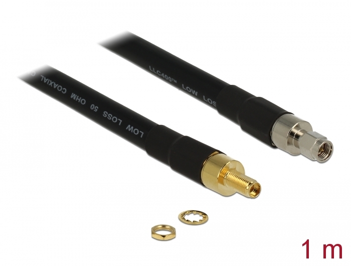 Delock Antennenkabel SMA Stecker > SMA Buchse CFD400 LLC400 1 m low loss Delock Antennenkabel SMA Stecker > SMA Buchse CFD400 LLC400 1 m low loss