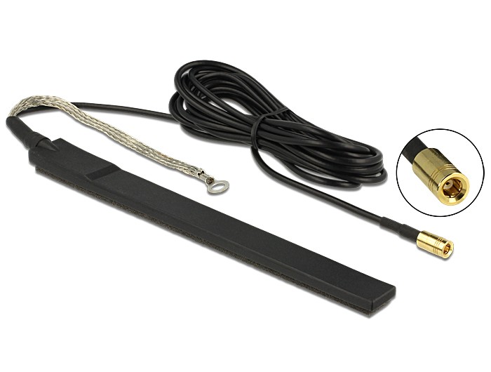 Delock DAB+ Antenne SMB Stecker 23 dBi aktiv omnidirektional schwarz Klebemontage outdoor Delock DAB+ Antenne SMB Stecker 23 dBi aktiv omnidirektional schwarz Klebemontage outdoor