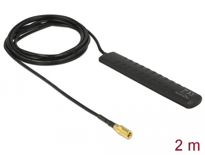 Delock DAB+ DVB-T2 Antenne SMB Stecker aktiv schwarz Klebemontage Delock DAB+ DVB-T2 Antenne SMB Stecker aktiv schwarz Klebemontage