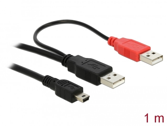 Delock Kabel 2x USB2.0-A Stecker > USB mini 5-pol Delock Kabel 2x USB2.0-A Stecker > USB mini 5-pol