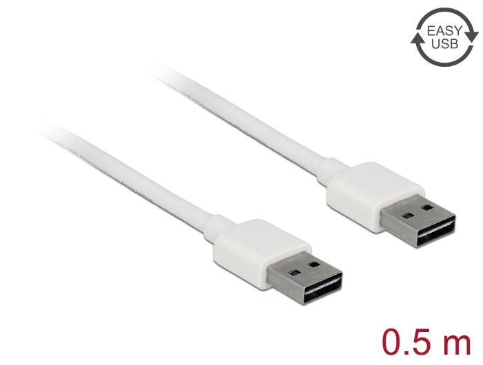 Delock Kabel EASY-USB 2.0 Typ-A Stecker > EASY-USB 2.0 Typ-A Stecker 0,5 m weiß Delock Kabel EASY-USB 2.0 Typ-A Stecker > EASY-USB 2.0 Typ-A Stecker 0,5 m weiß