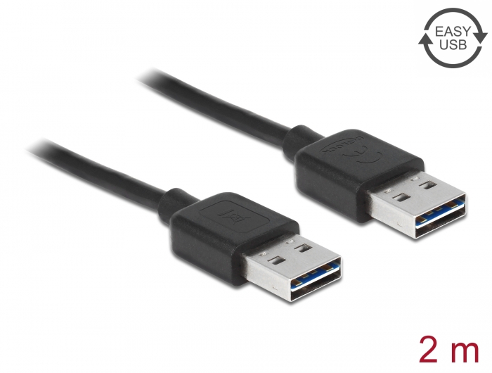 Delock Kabel EASY-USB 2.0 Typ-A Stecker > EASY-USB 2.0 Typ-A Stecker 2 m schwarz