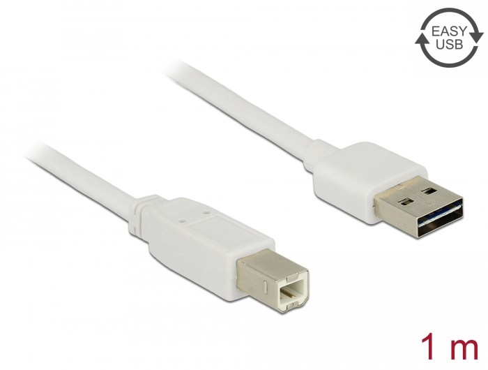 Delock Kabel EASY-USB 2.0 Typ-A Stecker > USB 2.0 Typ-B Stecker 1 m weiß Delock Kabel EASY-USB 2.0 Typ-A Stecker > USB 2.0 Typ-B Stecker 1 m weiß