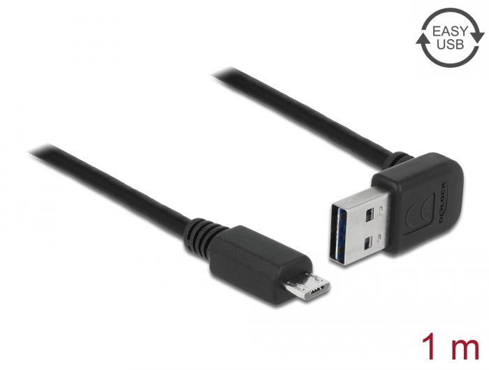 Delock Kabel EASY-USB 2.0 Typ-A Stecker gewinkelt oben / unten > USB 2.0 Typ Micro-B Stecker 1 m Delock Kabel EASY-USB 2.0 Typ-A Stecker gewinkelt oben / unten > USB 2.0 Typ Micro-B Stecker 1 m