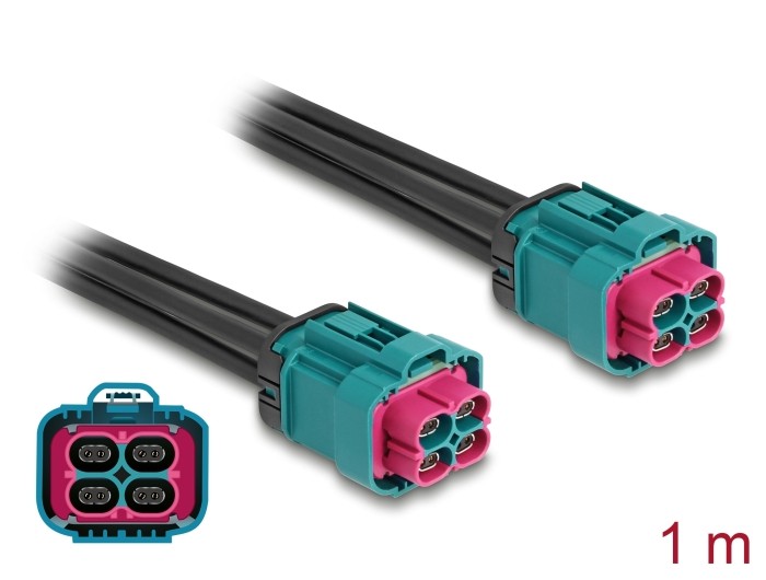 Delock Kabel HDMTD Z quad Buchse zu HDMTD Z quad Buchse 1 m IP67 Schutzart