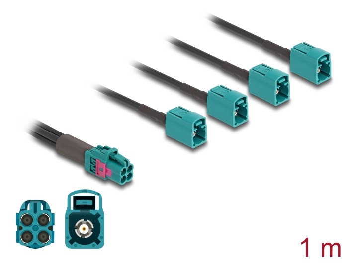 Delock Kabel Mini FAKRA Z Buchse quad zu 4 x FAKRA Z Buchse A-Typ Delock Kabel Mini FAKRA Z Buchse quad zu 4 x FAKRA Z Buchse A-Typ