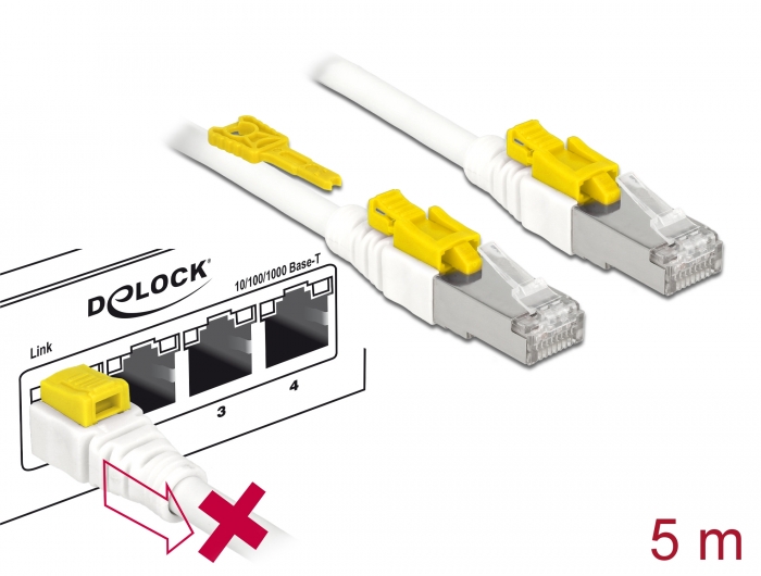 Delock Kabel RJ45 Secure Cat.6A 5 m Delock Kabel RJ45 Secure Cat.6A 5 m